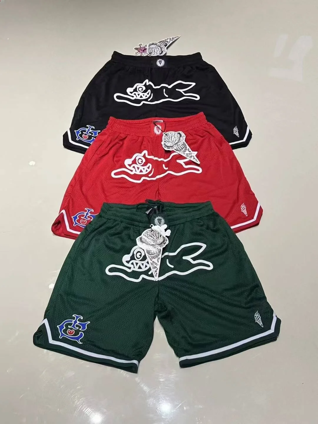 

Светоотражающие американские уличные шорты BBC Icecr Dog, двухслойные, с люверсами, из мягкого дышащего хлопка, повседневные, молодежные, летние, для отдыха