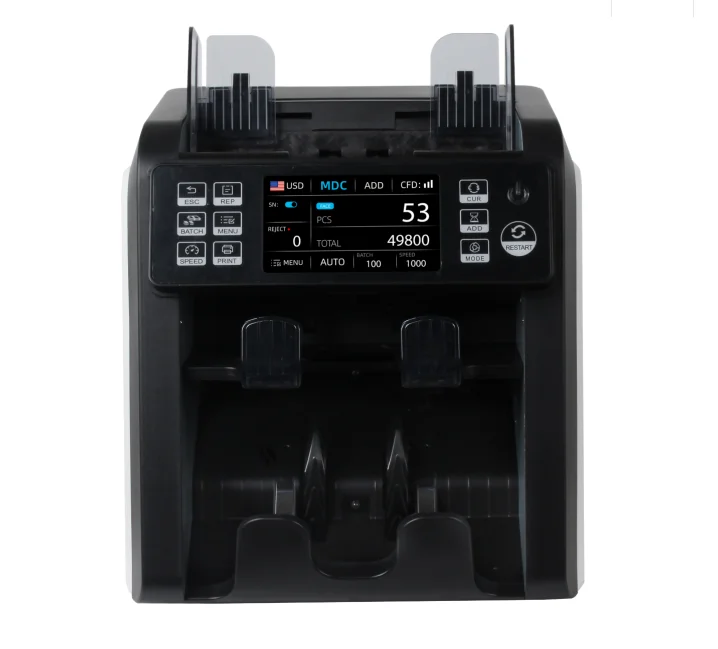 Cash Machine 2 Pocket Money Counter with High Value Detection Bill Counting Machine AL-950A Dual CIS Touch Screen