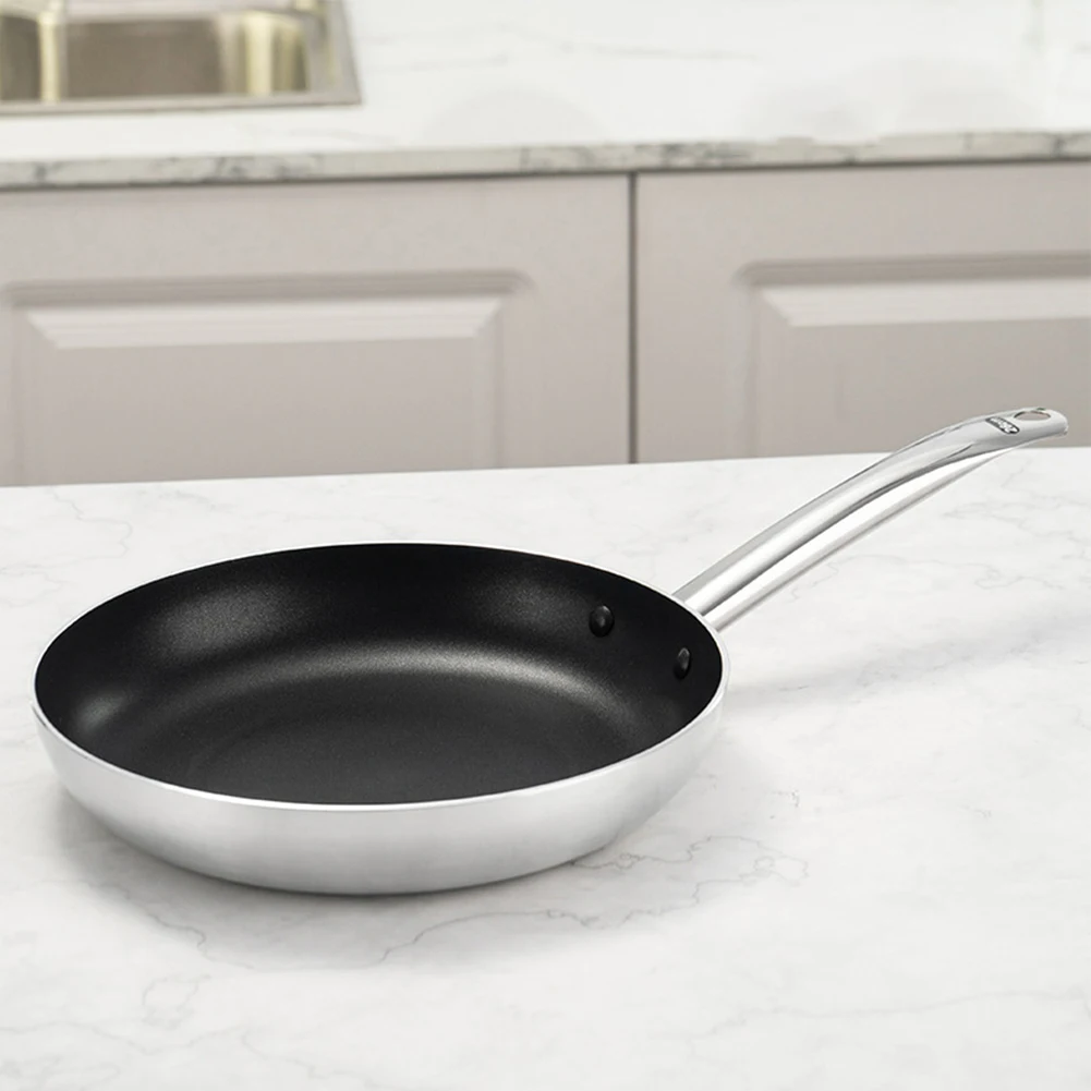 

18/20cm Versatile Brushed Aluminum Frying Pan Non-stick Kitchen Cooking Tools For Gas Stoves And Induction Cookers