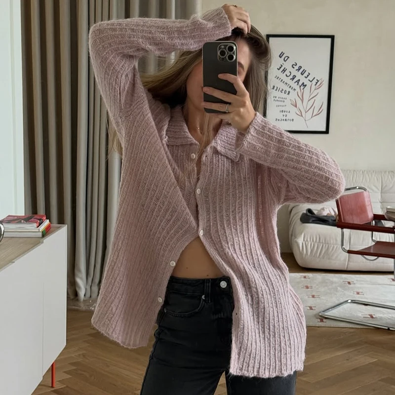 Trendix See Through Knit Sweater Cardigan For Women's Winter Sexy Hollow Out Long Sleeve Jacket Winter Basic Knitted Cardigans 3
