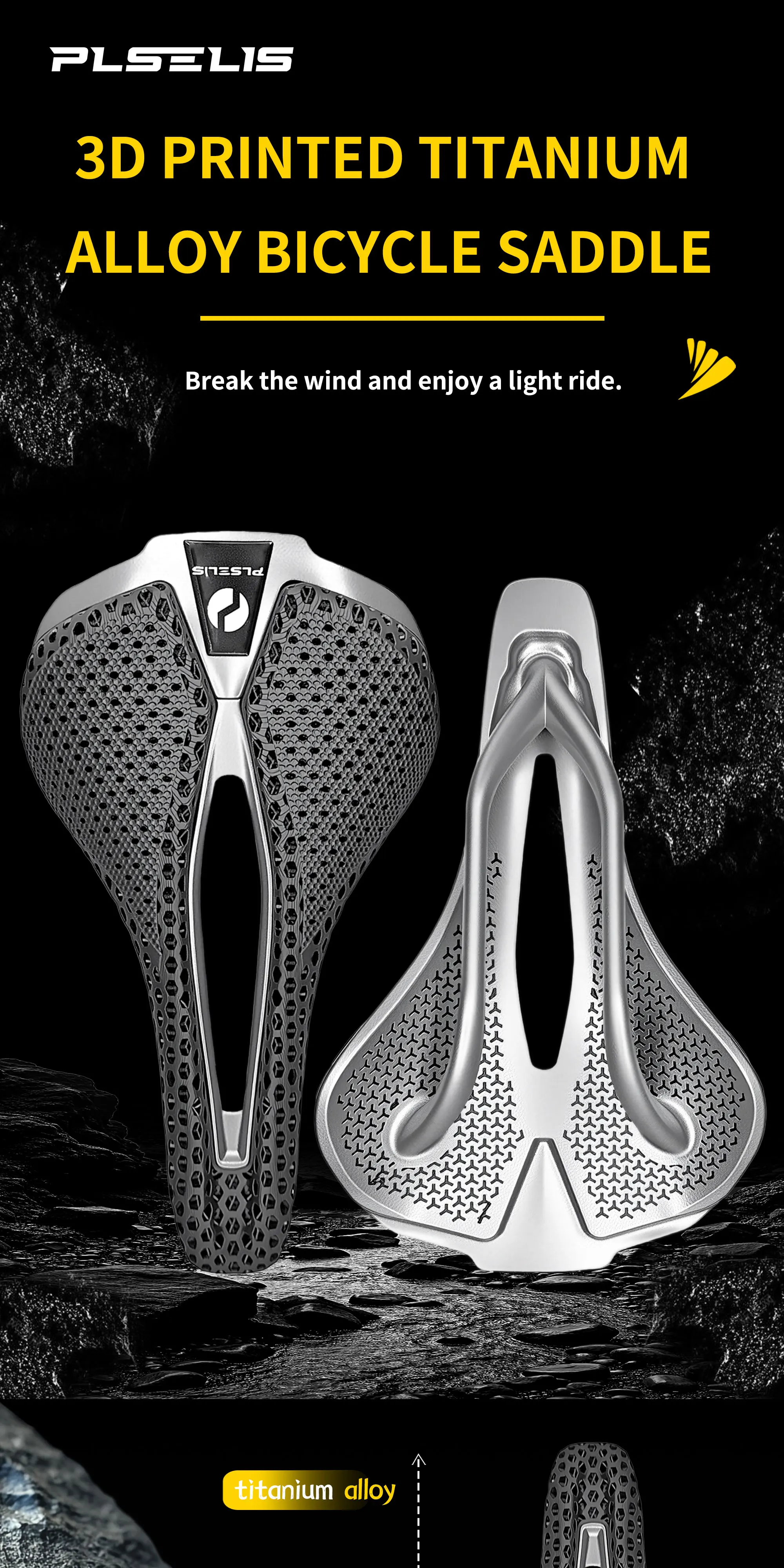 Plselis Spezialisiertes Rennrad Titan-Legierung Integrierter Tretlager Leichtgewicht 150g 3D-Gedruckte Ergonomische Fahrradausrüstung – Detail 1
