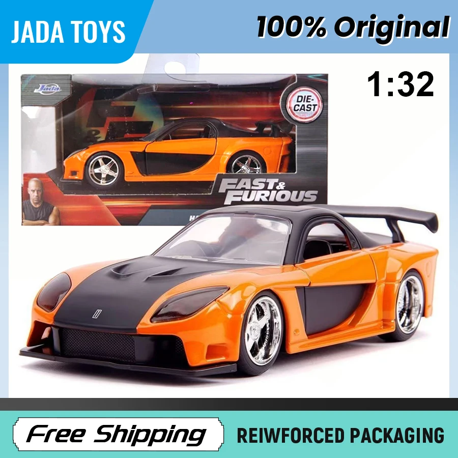 Em Estoque JADA 1:32 Velozes e Furiosos 1997 Mazda RX-7 Carro do Han em Liga Fundida Modelo de Carro na Caixa Original Presentes para Colecionadores