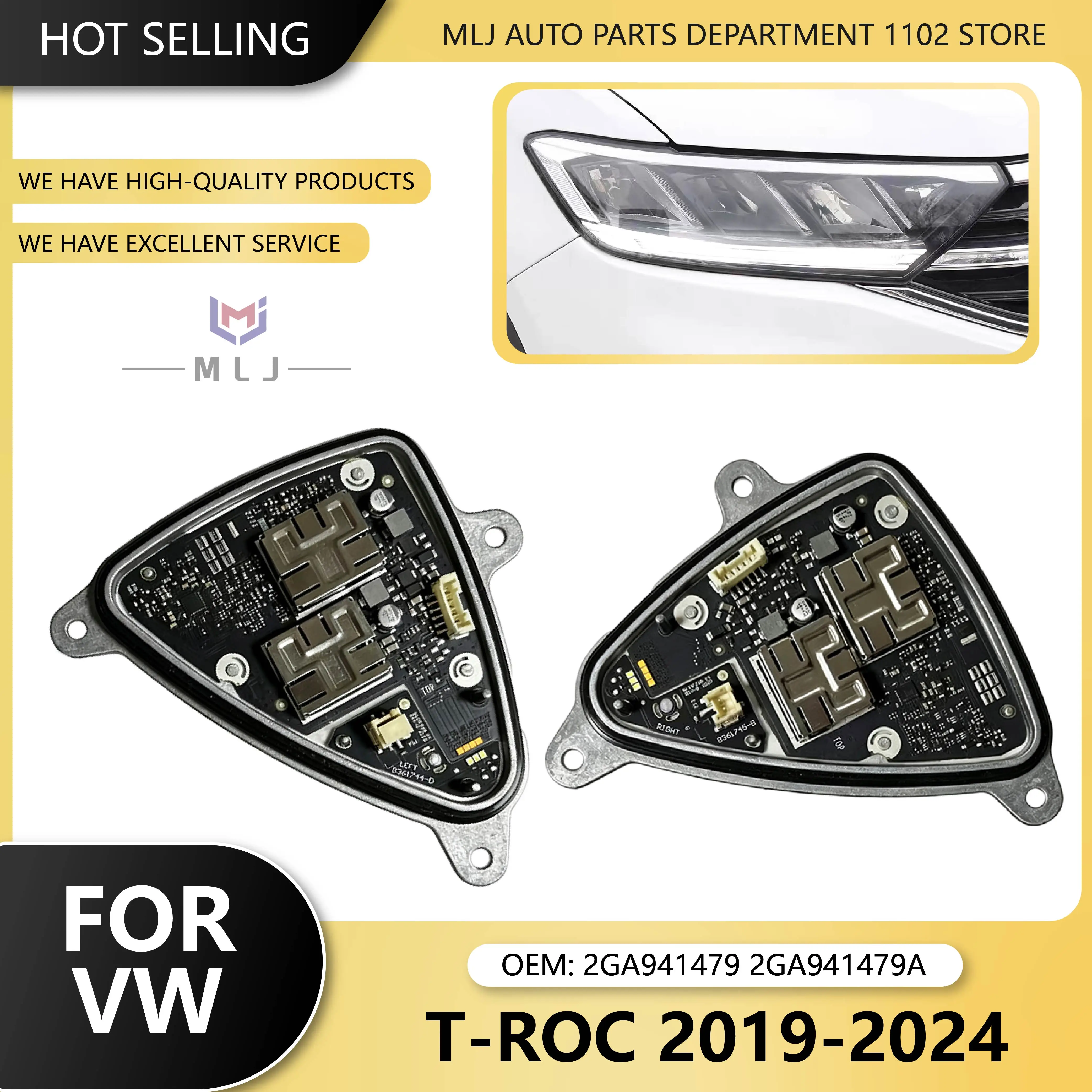 2GA941479 2GA941479A For 2019-2024 Volkswagen T-Roc Headlight Light Source Module LED Angel Eye Unit DRL Ballast Control Unit