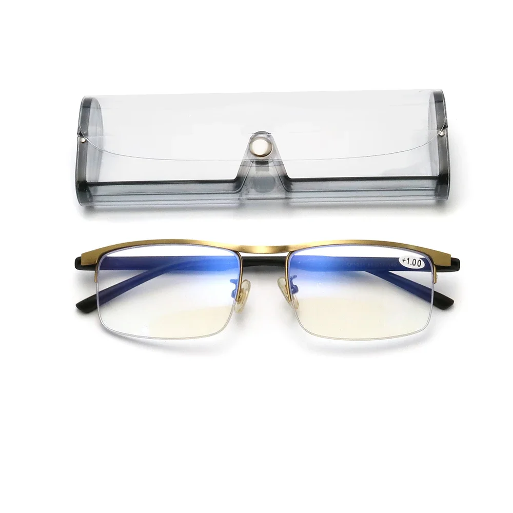 IENJOY Intelligente multifokale progressive Lesebrille, halber Rahmen, Anti-Blaulicht-Brille mit automatischer Anpassung und doppeltem Verwendungszweck 4