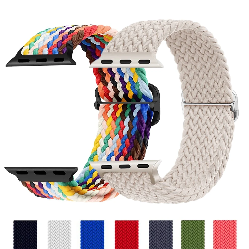 Pulseira trançada para apple watch band 44mm 40mm 42mm 45mm 41mm 49mm acessórios pulseira iwatch série 8 7 3 se ultra 5 6 4
