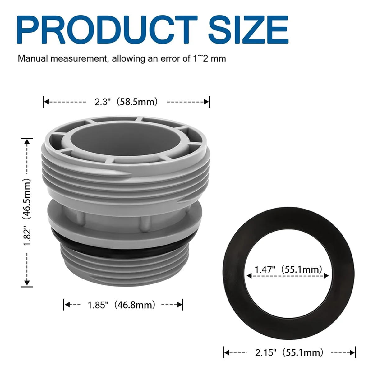 4 Pack Pool Hose Conversion Adapters Kit for Intex & Coleman Pools, 4560 40mm Hose to 1 1/2 Inch