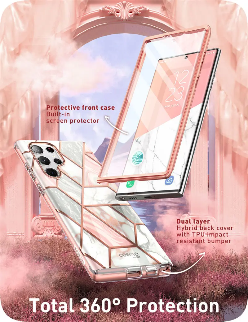 For Samsung Galaxy S23 Ultra Case 6.8“ (2023 Release) I-BLASON Cosmo Slim Stylish Protective Case with Built-in Screen Protector