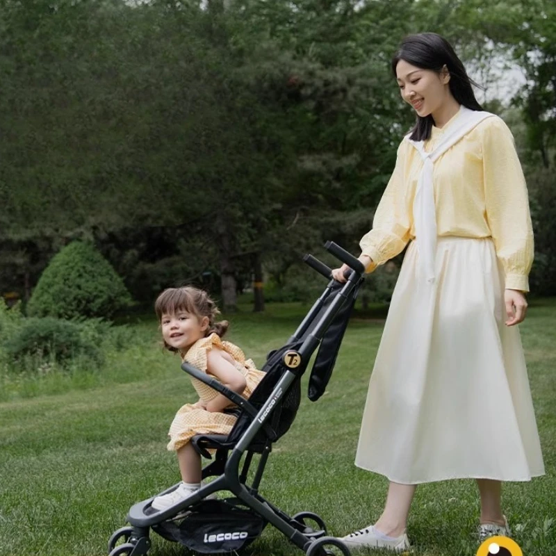 

‌4-Wheel Reclining Baby Stroller Ergonomic Spine-Protect Design Adjustable Seat & Handle Compact Foldable for Urban Use‌