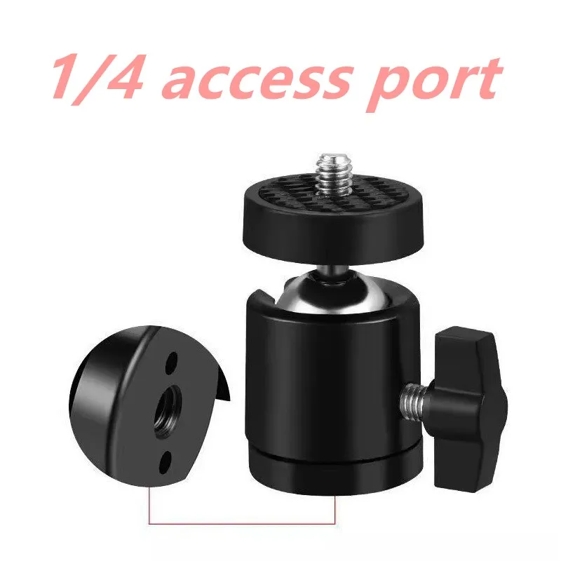 1/4 Screw Rotate Metal PTZ Tripod Live Bracket Accessories Mobile Phone Stand Portable Tablet Holder Clip Head For IPhone Stand