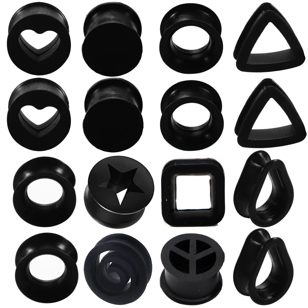 Pair Silicone Ear Plug Gauges Earrings Women Men Ear Plug Flesh Tunnel Piercing Expander Ear Stretcher Piercing Jewelry 4mm-25mm