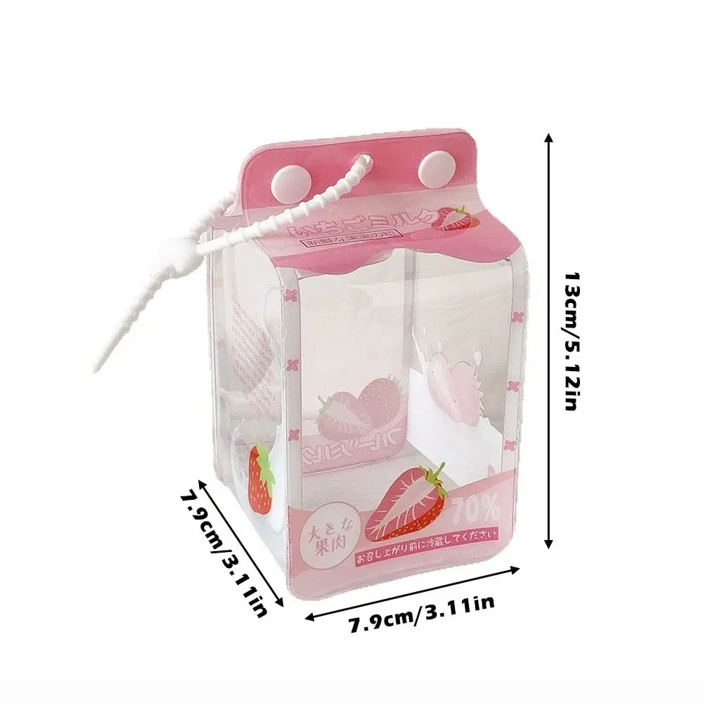 Multifunktionale PVC-Puppen-Aufbewahrungstasche 10cm Puppen-Aufbewahrung mit Trageriemen Baumwoll-Puppentasche Transparente Ausweisaufbewahrungstasche für Outdoor-Reisen – Detail 1