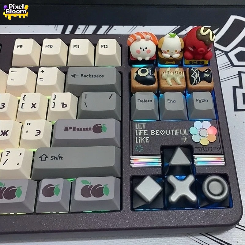 

Little Octopus Takoyaki Sauce Cute Handmade Resin Artisan Keycap Creative Design for ESC MX Mechanical Keyboard Perfect Gift