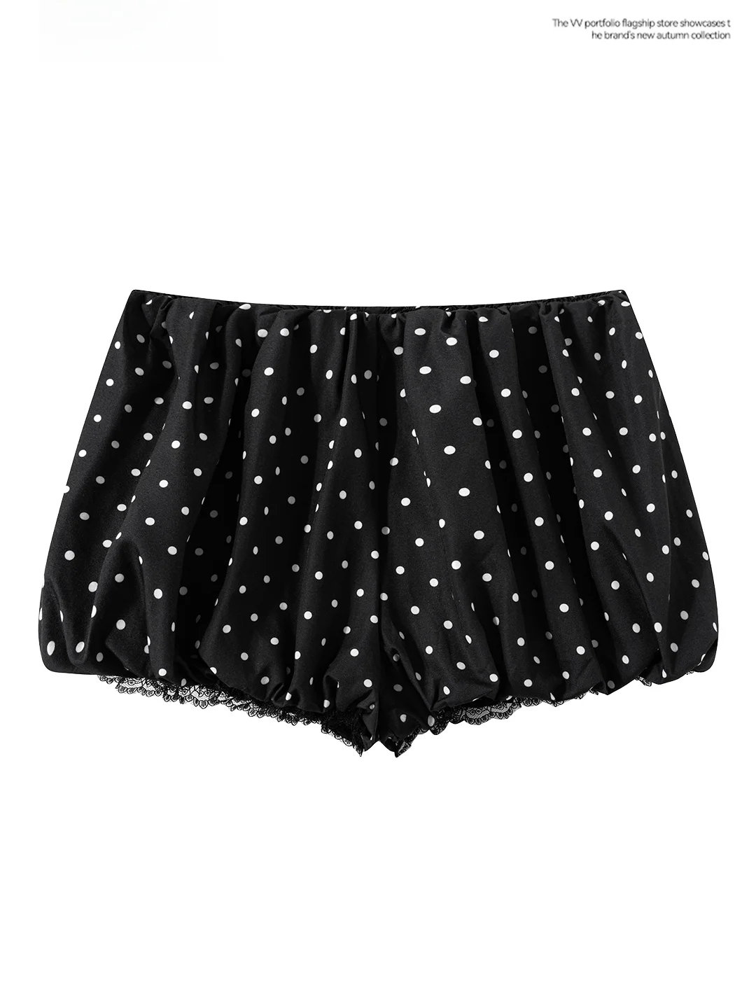 Fashionable Polka Dot Lace Hem Short Pants Loose Wide Leg Base Layer Bottoming Shorts for Women Slimming Effect Casual Wear