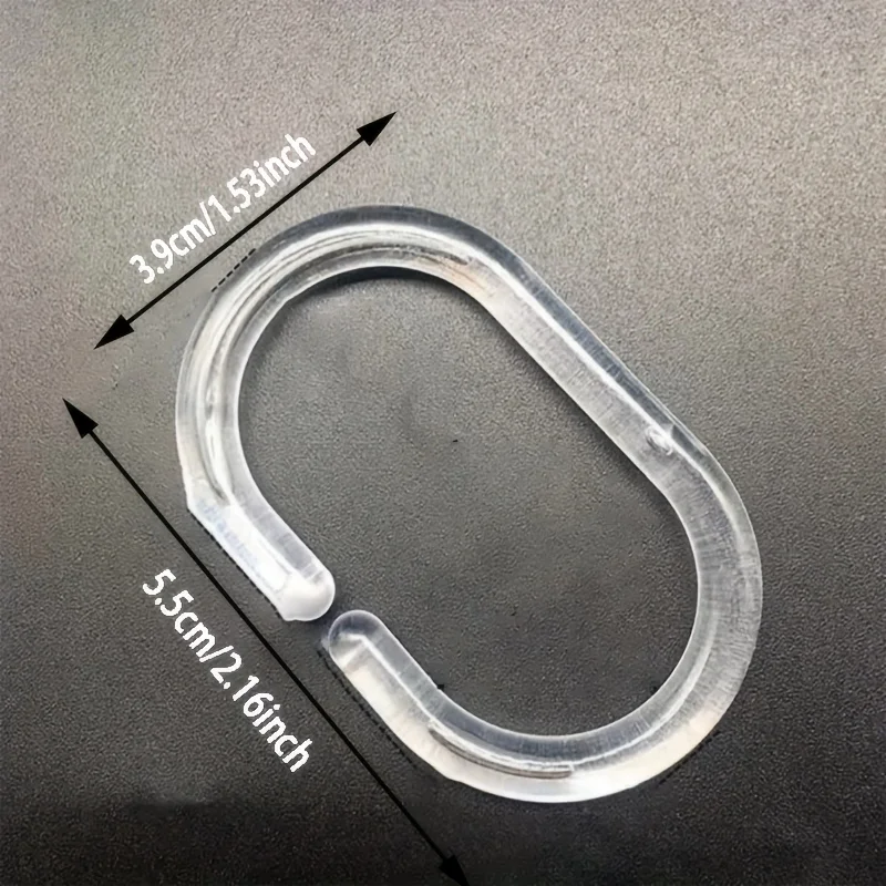 12pcs Shower Curtain Rings, C-Shaped Hooks for Bathroom Window Rod,for Easy Installation and Organization, Bathroom Accessories