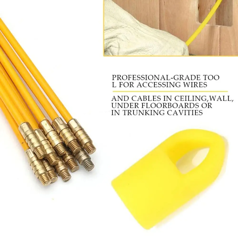 10Pcs Durable Fiberglass Cable Push Puller Transparent Diameter 4mm Cable Wall Installing Rods Cable Wiring Tool