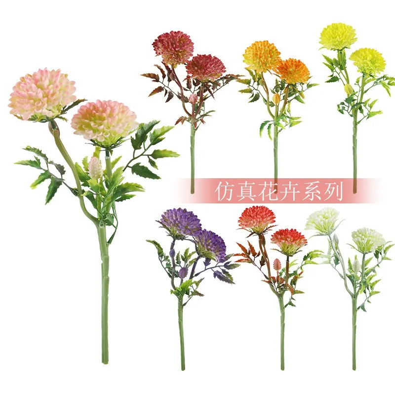 

Luxury 2 Heads Dahlia Flower Branch Artificial Flowers Beautiful Chrysanthemum for Home Decoration Wedding Flower Arrangement