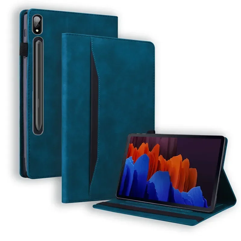 Business Wallet Funda For Samsung Galaxy Tab S7 S8 Plus S9 FE S10 Ultra 11 12.4 14.6 Case Flip Book Cover with TPU Back Shell