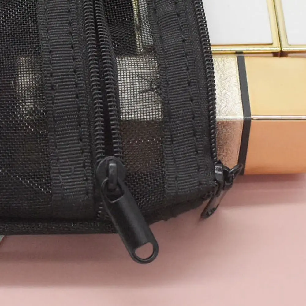 Mesh Transparent Mesh Cosmetic Bag Double Layered S/M/L Capacity Makeup Pouch Cosmetic Organization Makeup Bag Organizer