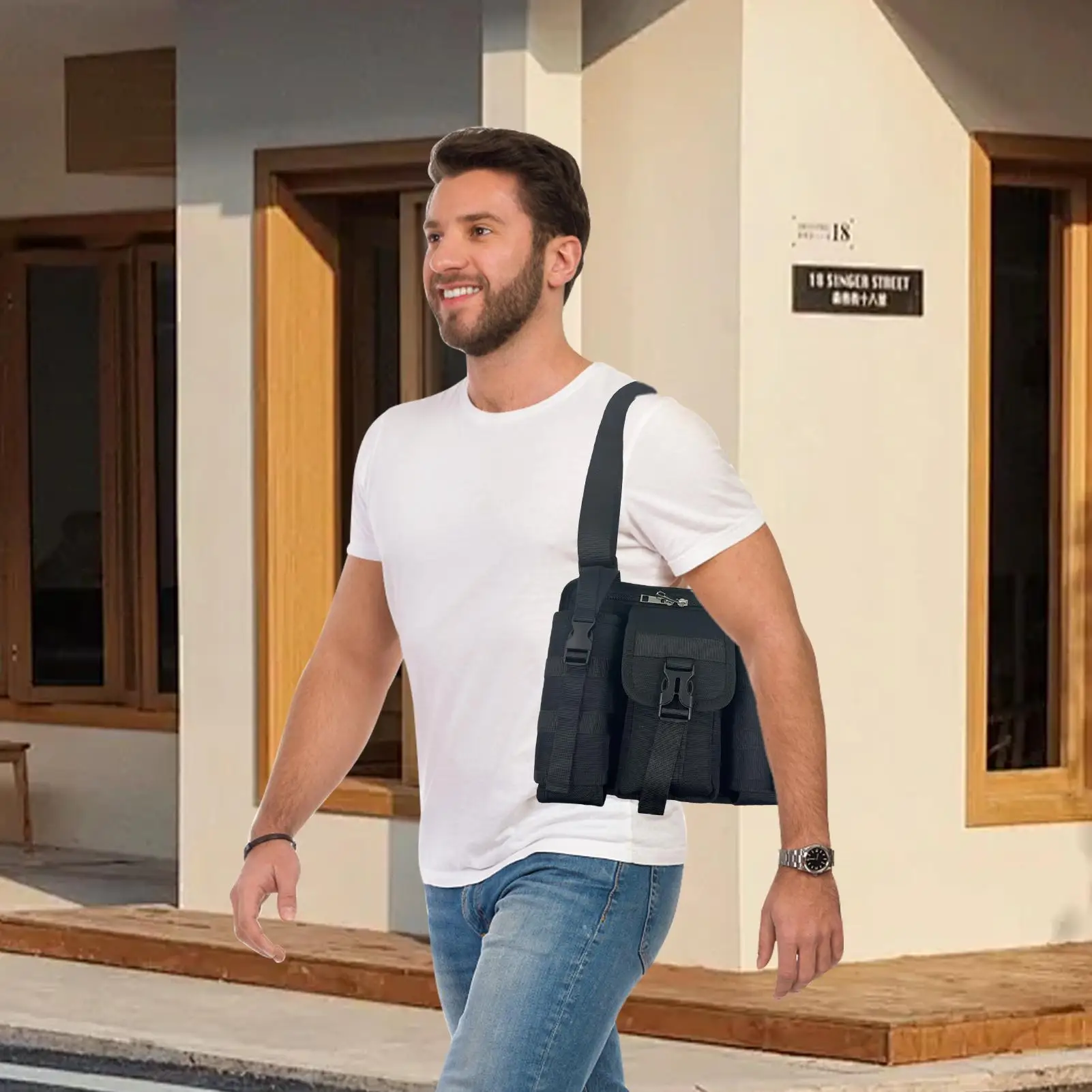 

Нагрудный рюкзак для бега, водонепроницаемая нагрудная сумка-органайзер, переноска для инструментов для электрооборудования, для путешествий, пеших прогулок, спортивной работы, школы, бизнеса