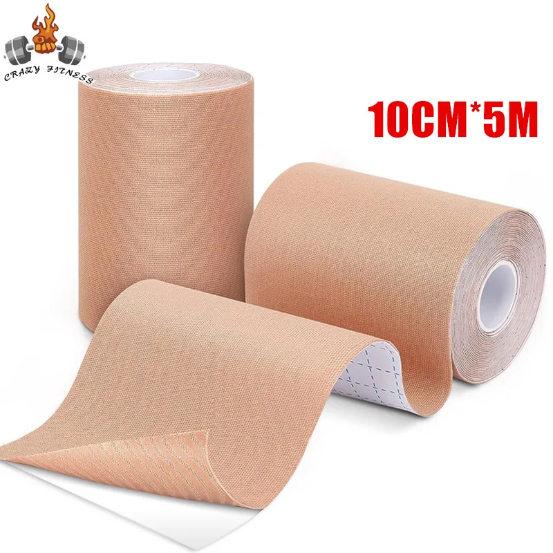 10cm * 5m Kinesiology Sports Tape Wodoodporne elastyczne taśmy bawełniane do wspierania mięśni Pielęgnacja regeneracyjna Physio 4 cale * 16,5 stopy