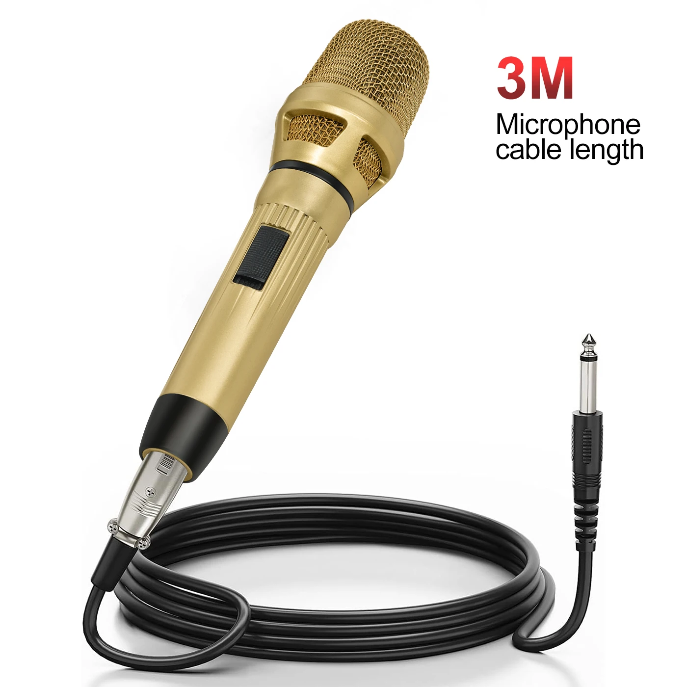 Dynamic Karaoke Microphone for Singing with 3M/9.8FT XLR Cable for Speakers, Karaoke Singing Machine, Amp, Mixer