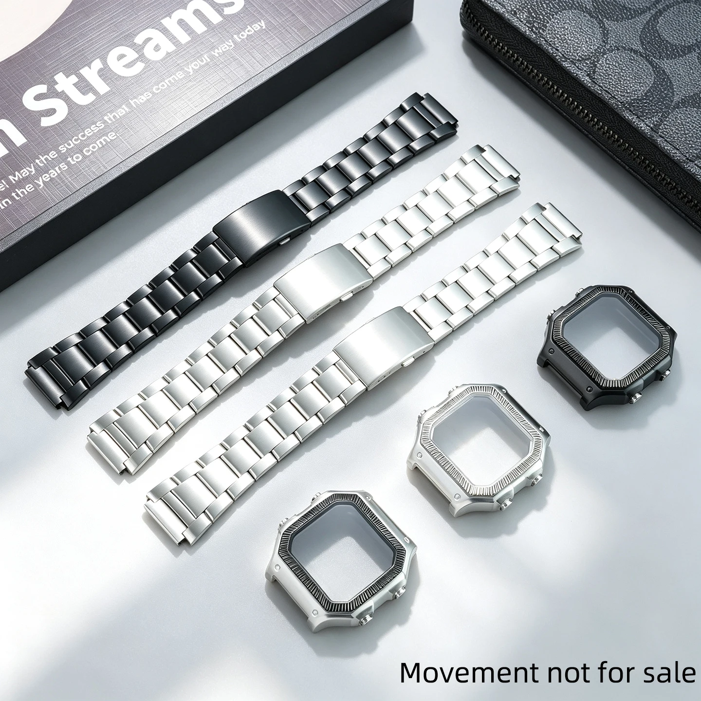 New Dog Tooth Bezel Stainless Steel Mod Kit Watch Case Strap For Casio AE‑1200 AE‑1300 3229 Upgrade Metal Modified Accessories