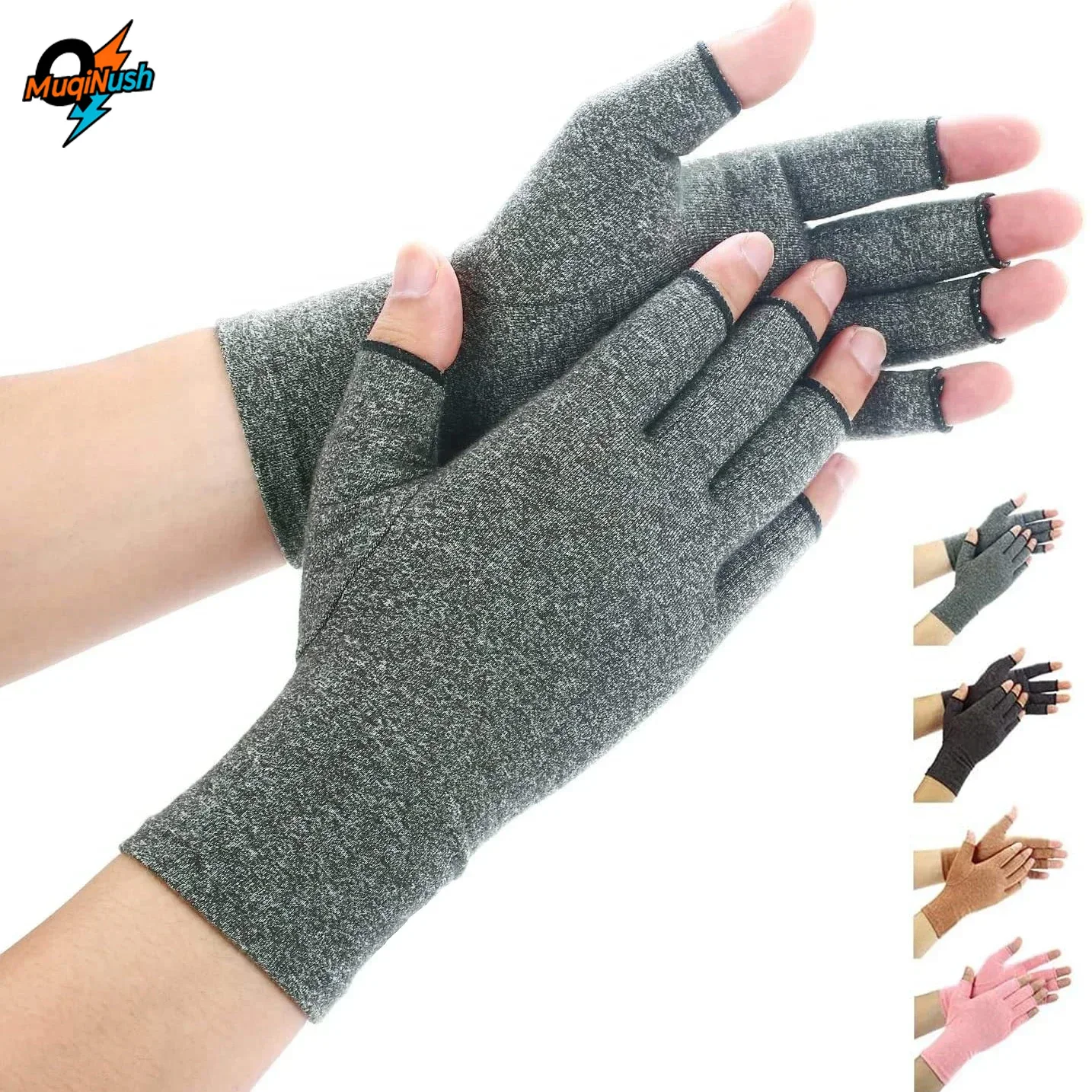 

MuqiNush Winter Half Finger Gloves Knitted Fingerless Mittens Warm Stretchy Men and Women with Long Wrist CuffG For Mussic