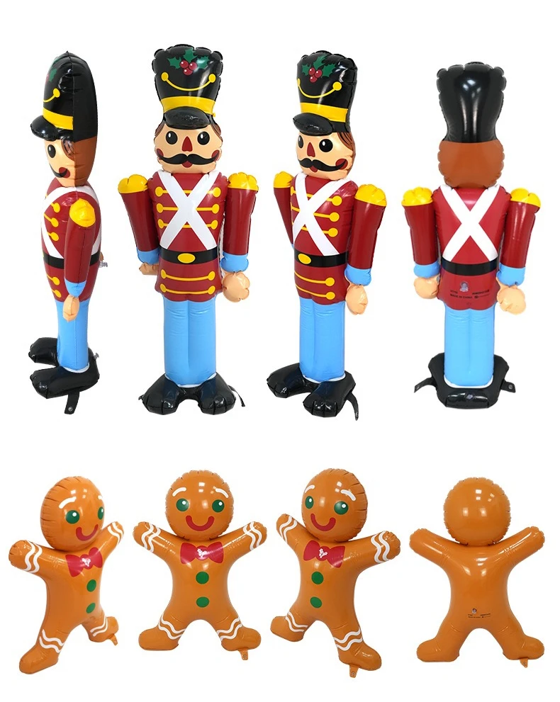 Kerst Opblaasbaar Cartoon Speelgoed PVC Opblaasbare Kerstman Decoraties Gingerbread Man Kerstavond Decoraties