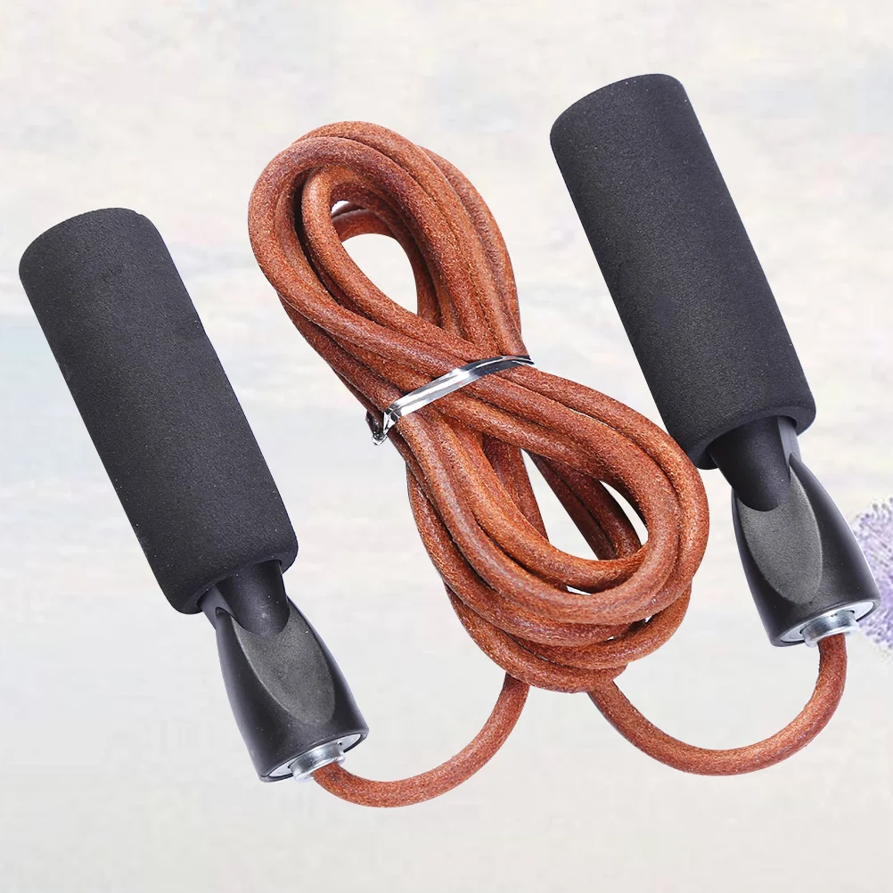 Professional Cowhide Jump Rope Fitness Boxer Training Skipping Rope Weightloss Workout Excercise Boxing MMA Jumprope