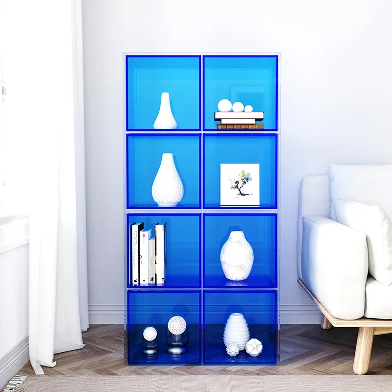 Acrylic shelf living room multi-functional office partition bookshelf floor simple bookcase wine figure display rack