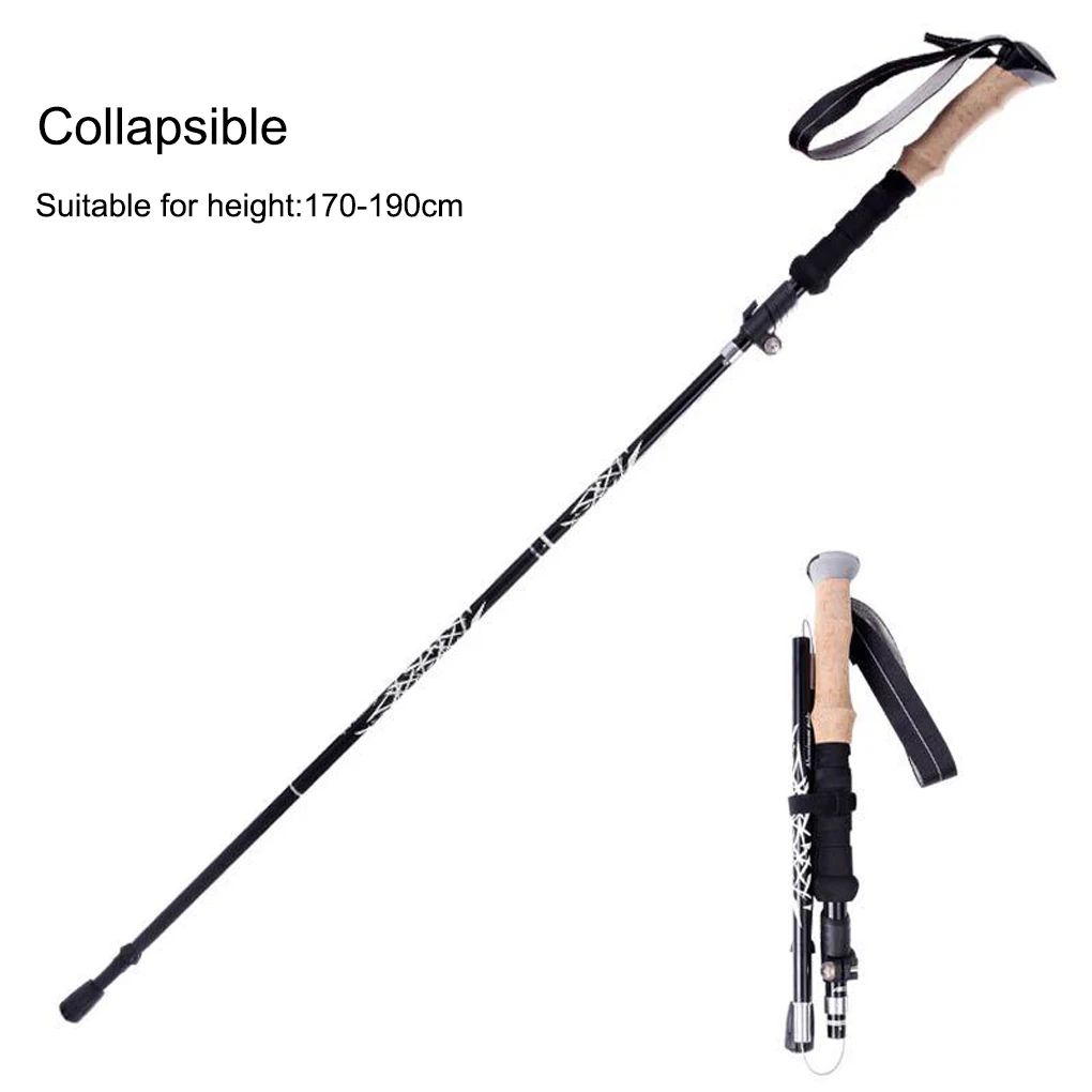 Walking Poles Adjustable Cork Anti Shockproof Trekking Alpenstock Hiking Folding Portable Climbing Stick Outdoor Sport Equipment