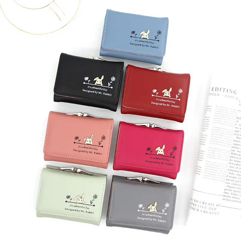 New Women's Three-fold Wallet Women Change Card Handbag Large Banknote Photo Women's Bag