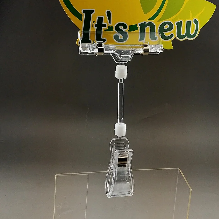 20 Buah Klip Tanda Tampilan Plastik POP Kertas Tanda Kartu Label Harga Tempat Tag Iklan Lapisan Karet Di Dalam