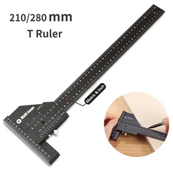 Multi Woodworking Sliding Gauge T Ruler Aluminum Alloy Scribe Ruler Głębokościomierz T-Square Scribing Measuring Tools Marking Gauge