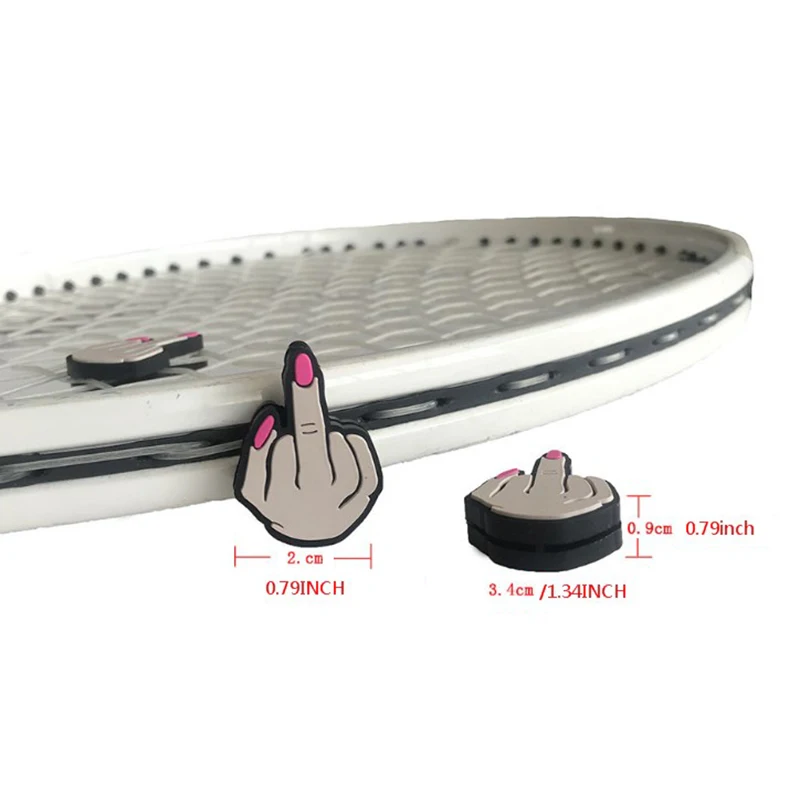 Middle Finger Tennis Racket Vibration Dampener Shock Absorbing Soft Silicon Racket Damper