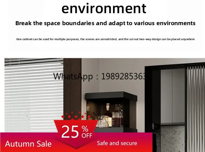 

ZZ minimalist corner cabinet living room glass suspended wine cabinet dining side integrated display cabinet