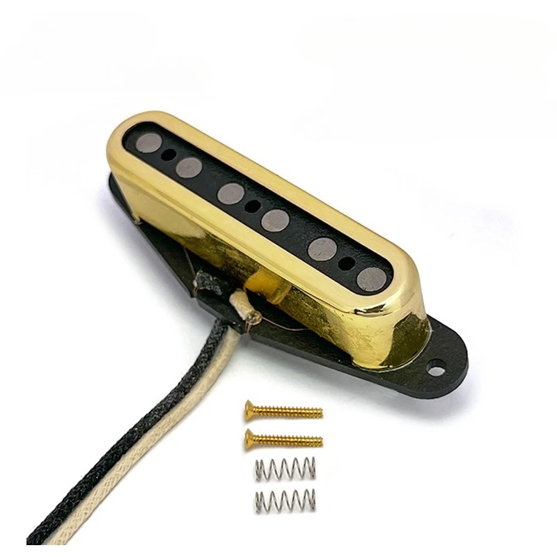 Alnico 5 Single Coil Guitar Neck Pickup Open Brass Cover Fiber Wire Pickup for TL-Style 6 String Electric Guitar