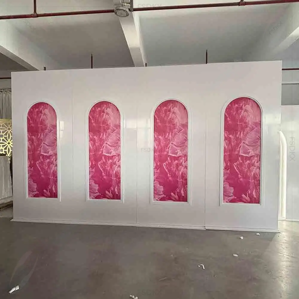

Luxury White Arch Wedding Backdrop Pvc Backdrop for Wedding Event Stage Decorations