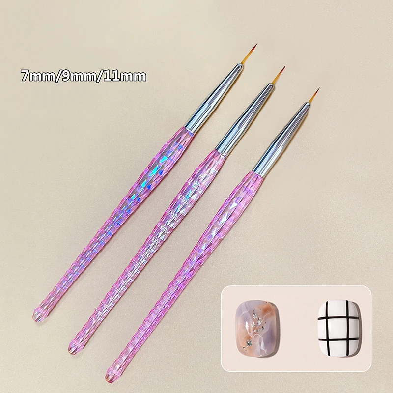 Caneta de pintura do prego 3d, 3 pcs/set, francês, listra, manicure, Slim, desenho, escovas de gel UV, ferramentas de pintura