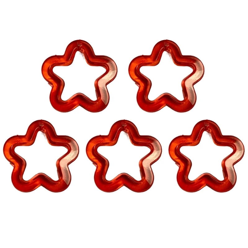 5pcs Acrylic Flower Pendant with Hole Hollow Star Floral Charm Jewelry DIY Supply for Necklace Bracelets Earring Dropship