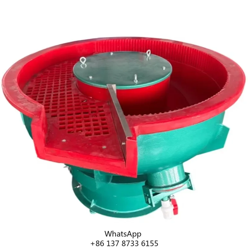 250L Engineered Stone Marble Pebble Stone Rotary Vibrating Barrel Polishing Machine With Automatic Separation