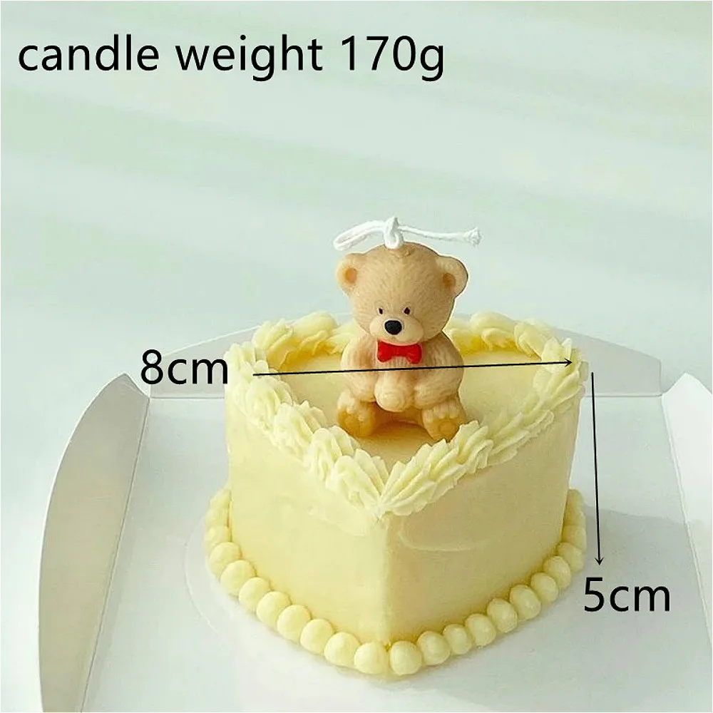 Simulation Cake Candle Mold 3D Cake Cream Decor Korean Style Aromatherapy Candle Making Silicone Mold Handmade Soap shell Mold