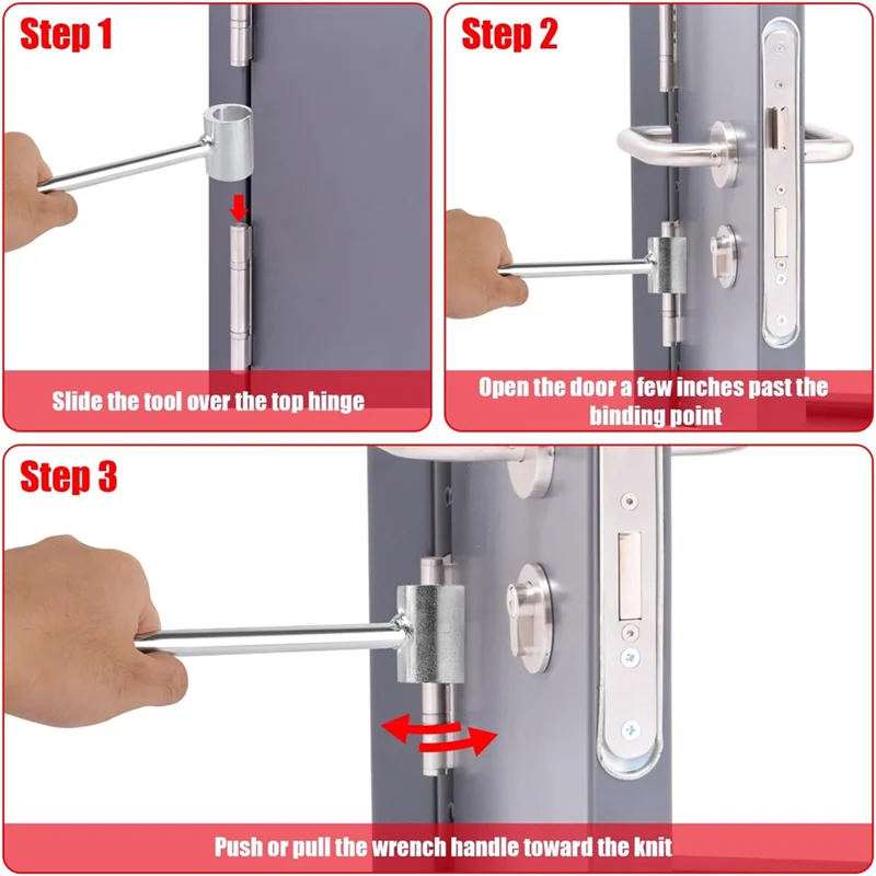 LJL 경첩 간격 조정 렌치, 0.91-0.98In 강철 도어 경첩 조정 도구 도어 경첩 수리 스패너 실용 도구