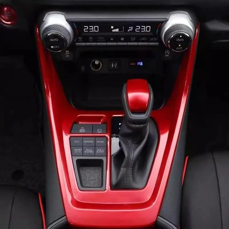 Red Interior Full Set Gear Shift Decor Patch for 2020-2024 Toyota RAV4 Wildlander, Special Sporty Interior Part