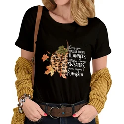 Women Thanksgiving T-Shirts Vintage Autumn Short Sleeve Tops Tees 