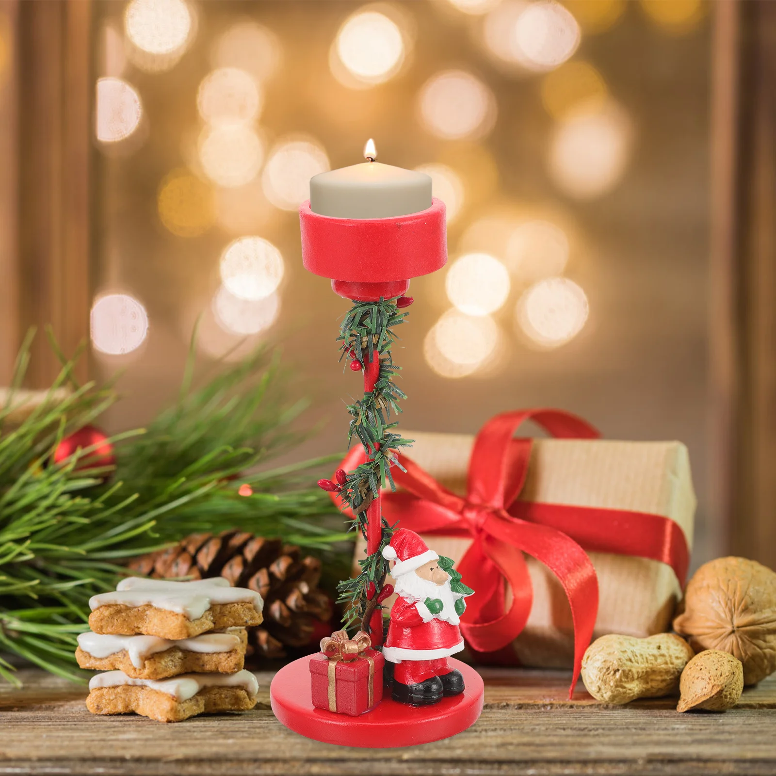 عيد الميلاد الرنة حامل معدني عيد الميلاد Tealight حامل الكرتون تصميم ديكور المنزل الطرف سطح المكتب الزينة #3