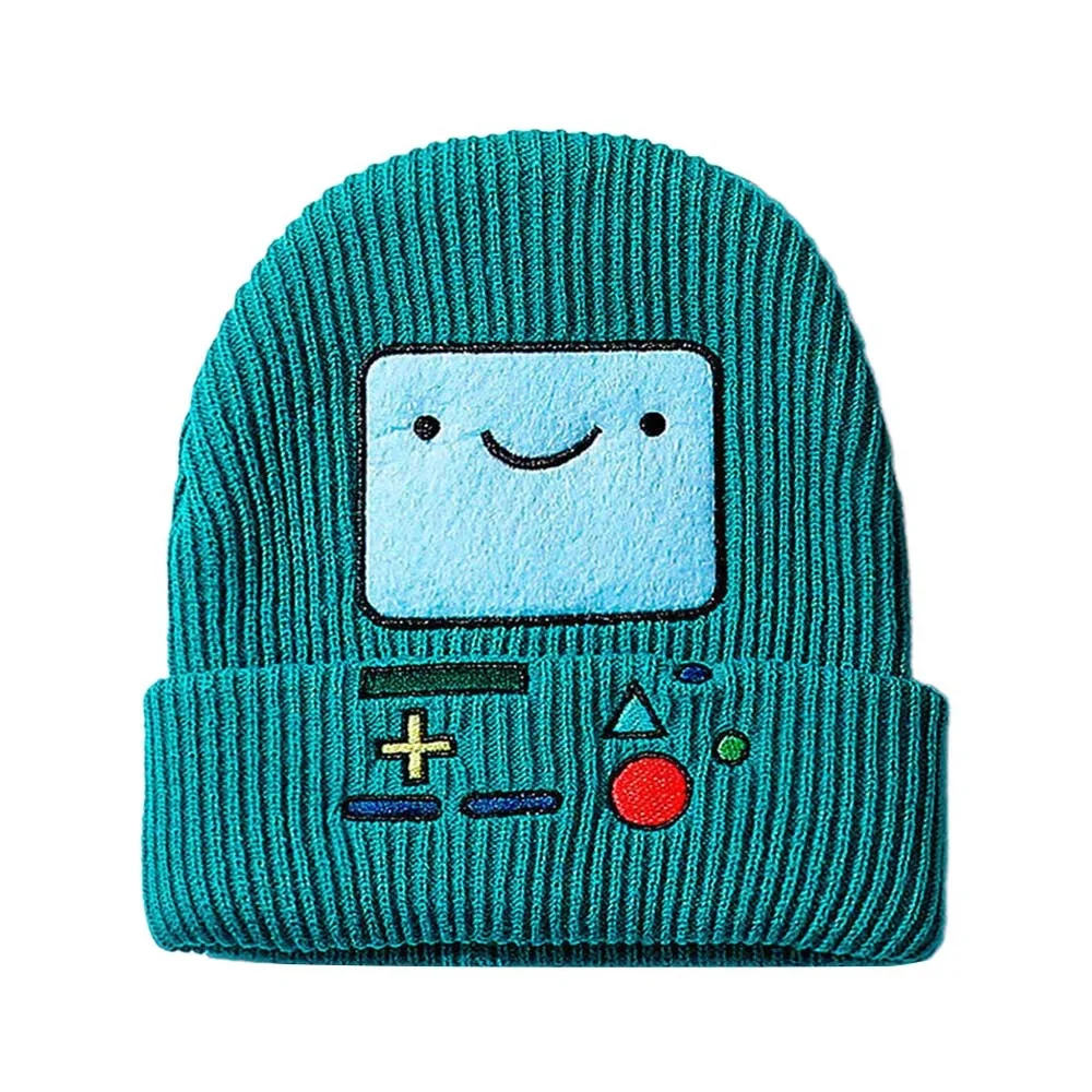 

Новые вязаные шапки с героями мультфильмов, шапка с вышивкой игрового автомата, холодная шапка, вязаный чепчик с черепом, унисекс