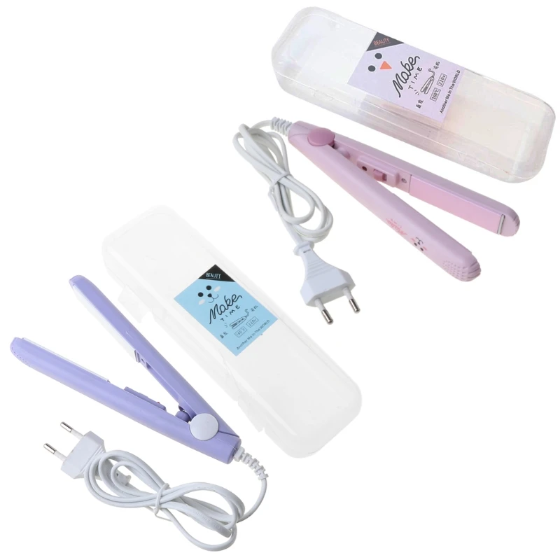 Electronic Hair Straightener Curler Mini Ceramic Iron Flat Straightening Styling