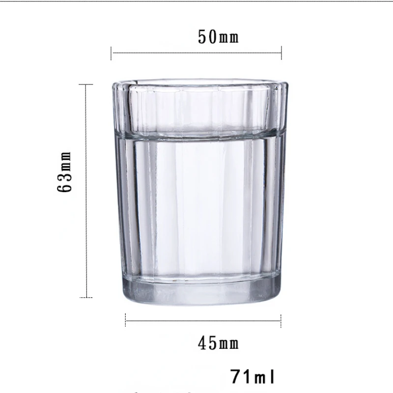 5pcs Transparent Glass Cup Vertical Grain Glass Striped 71ml Small Cups Creative Sake Cup Household Bar Drinkware Wholesale Cups