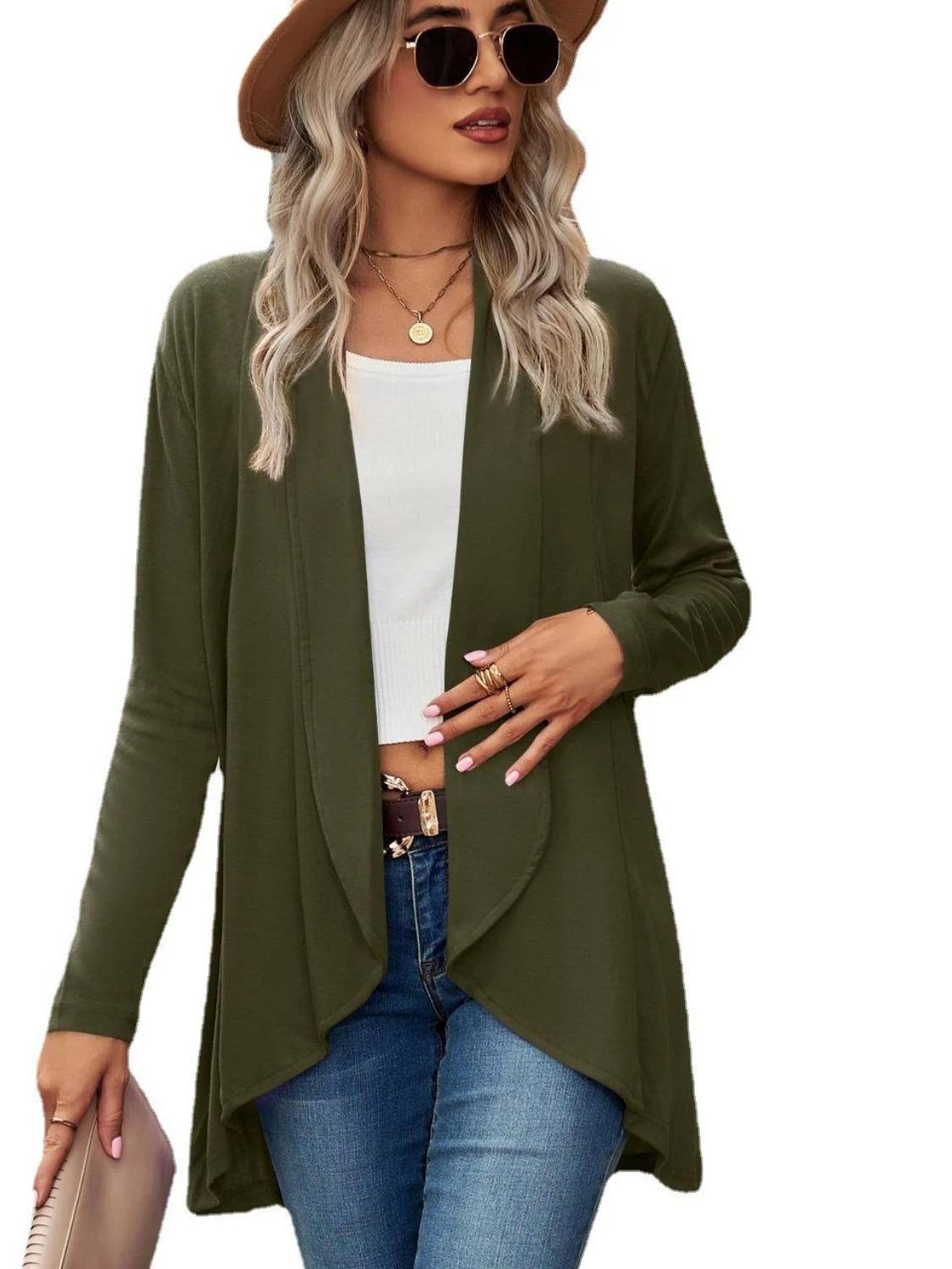 

Women Long Sleeve Cardigan Shirt Tops